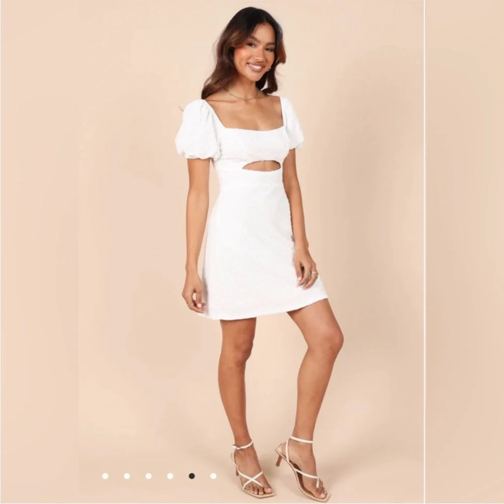 Petal & Pup Baxie White Sheath Mini Dress Square Neck - Picture 5 of 8